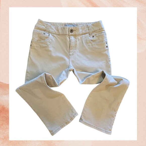 Chico's Platinum Denim Light Tan Capri Jeans - Picture 2 of 4